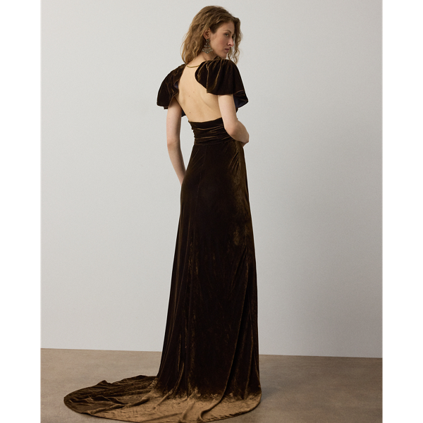 Charisse Changeant Velvet Evening Dress