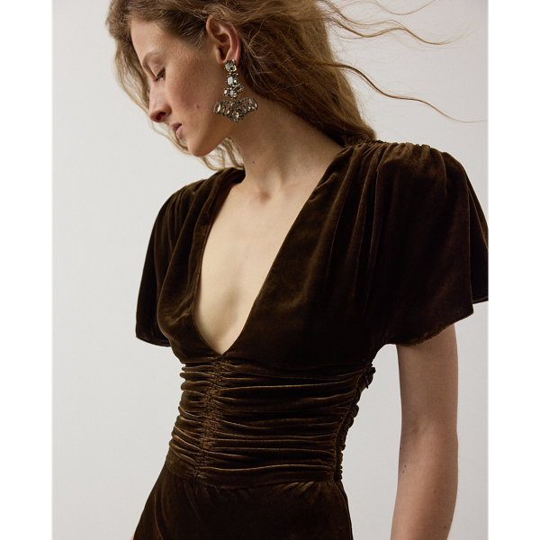 Charisse Changeant Velvet Evening Dress