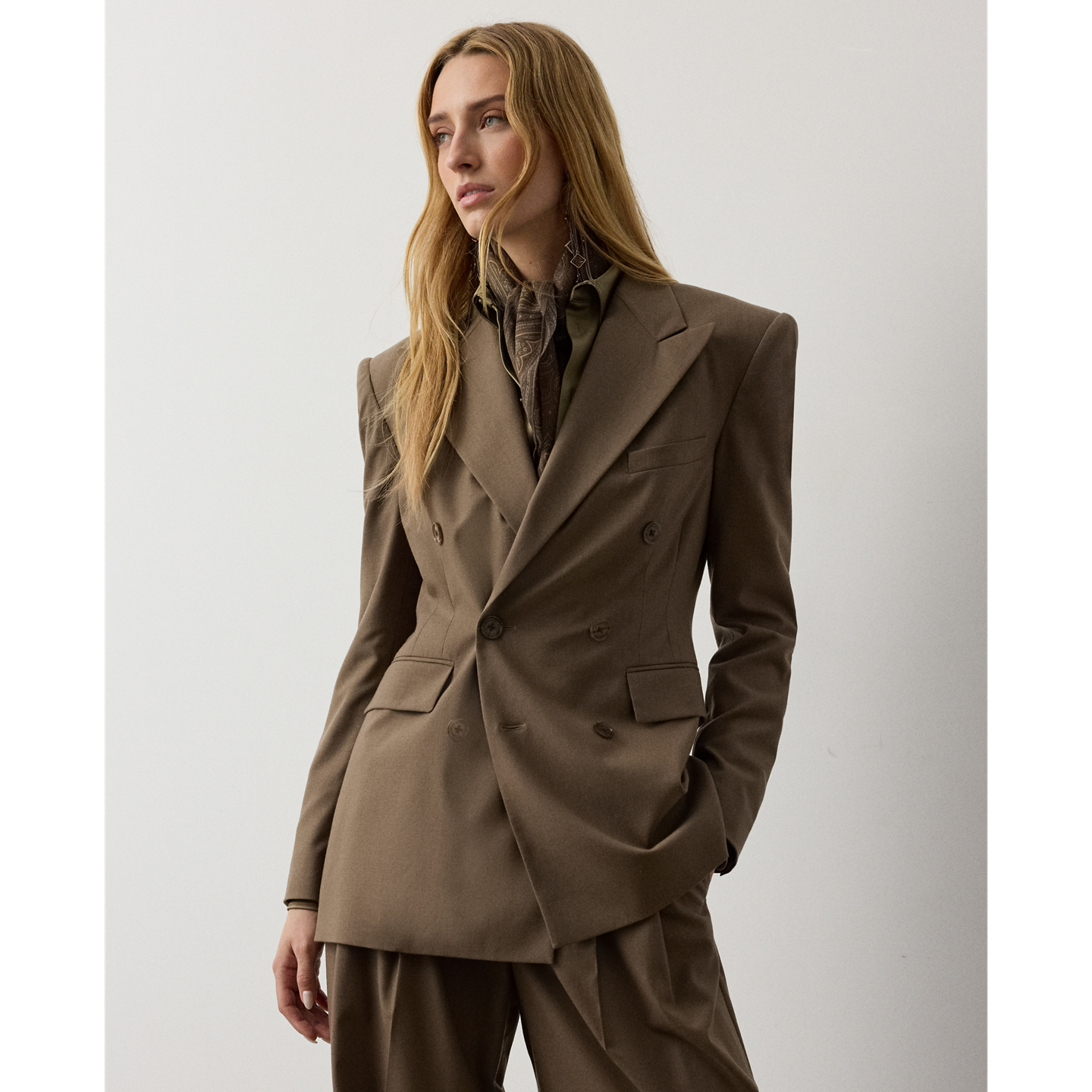 Женская куртка Ralph Lauren Armond Wool-Blend, цвет: Серо-коричневый меланжевый — фото 5
