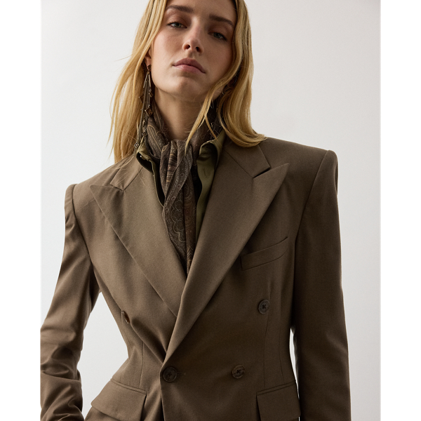 Taupe Melange Armond Wool-Blend Jacket Ralph Lauren Collection 6