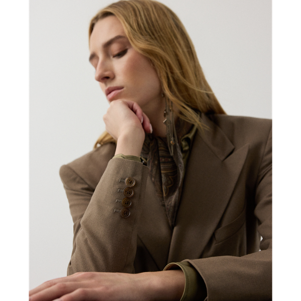 Taupe Melange Armond Wool-Blend Jacket Ralph Lauren Collection 7