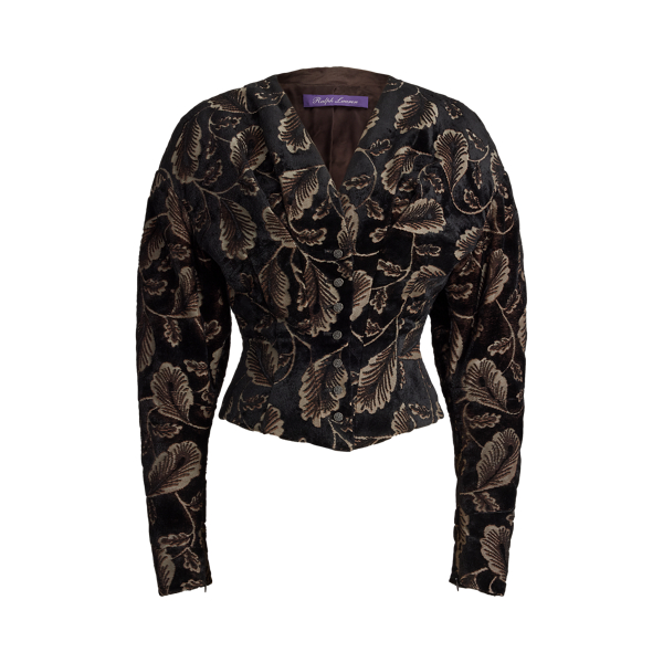 Dark Grey Multi Pendy Feather Velvet Jacquard Jacket Ralph Lauren Collection 2