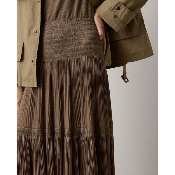 Adeena Pleated Lam&eacute; Maxiskirt