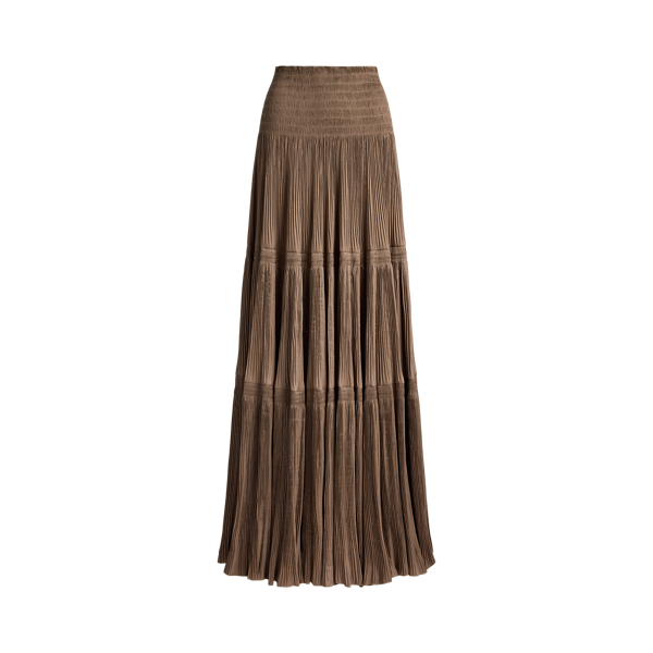 Adeena Pleated Lam&eacute; Maxiskirt