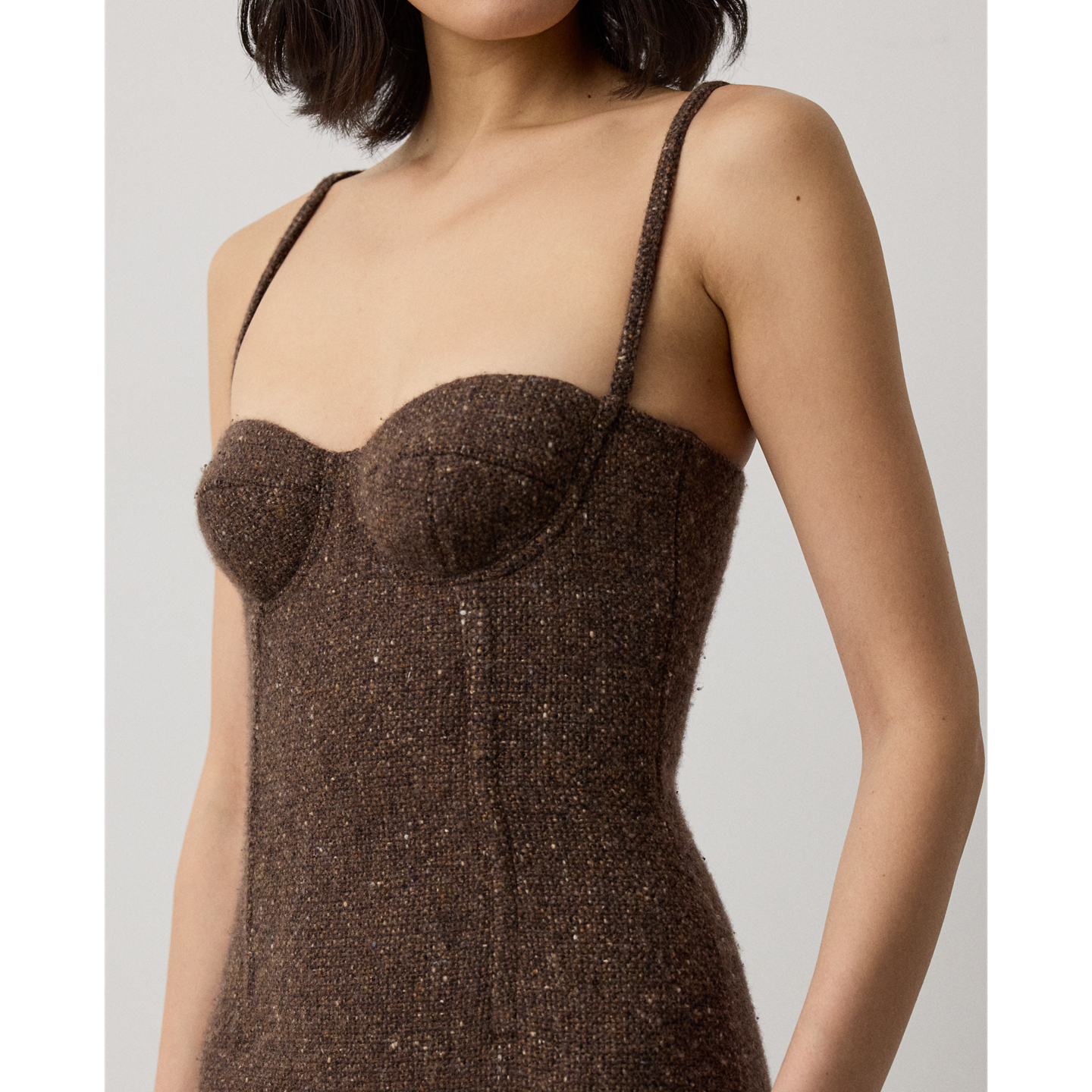 Женское платье Ralph Lauren Jocey Wool-Blend Donegal Tweed Day, цвет: Коричневый разноцветный — фото 4