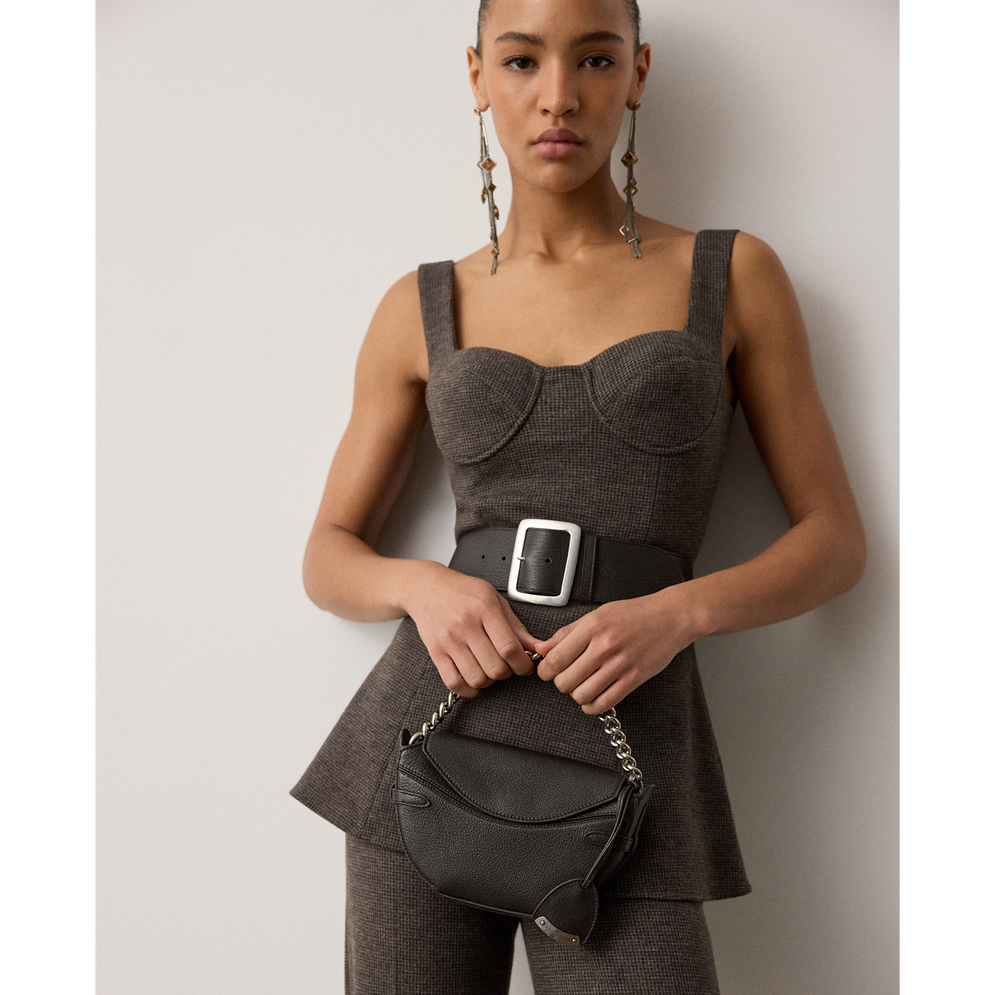 Женский топ Ralph Lauren Mcintire из джерси в ёлочку, цвет: Серо-коричневый серый меланжевый — фото 5