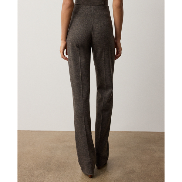 Taupe Grey Melange Macy Tick-Weave Jersey Pant Ralph Lauren Collection 5