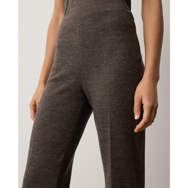 Taupe Grey Melange Macy Tick-Weave Jersey Pant Ralph Lauren Collection 6