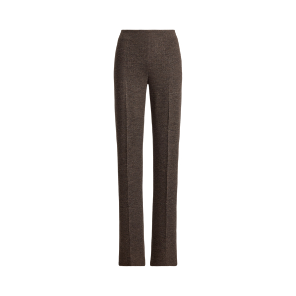 Taupe Grey Melange Macy Tick-Weave Jersey Pant Ralph Lauren Collection 2