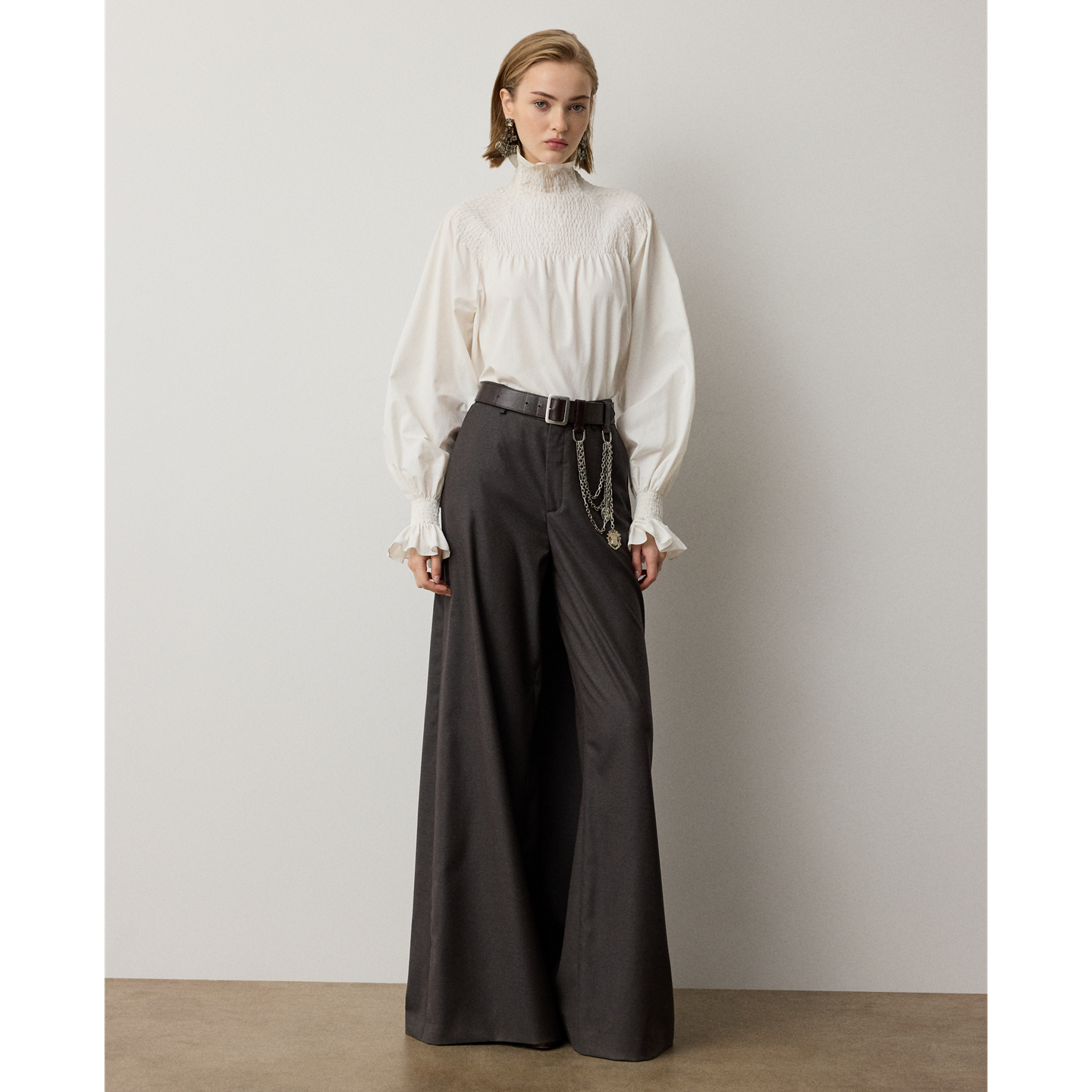Женская блузка Ralph Lauren Maddison Poplin, цвет: Кремовый — фото 1