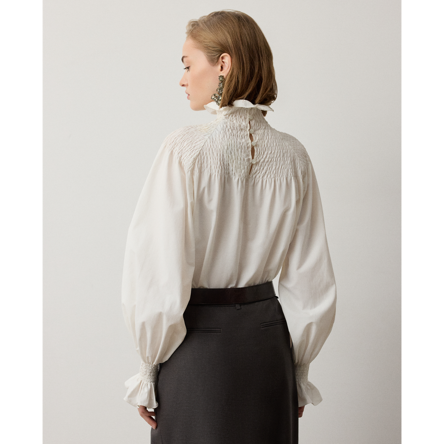 Женская блузка Ralph Lauren Maddison Poplin, цвет: Кремовый — фото 2