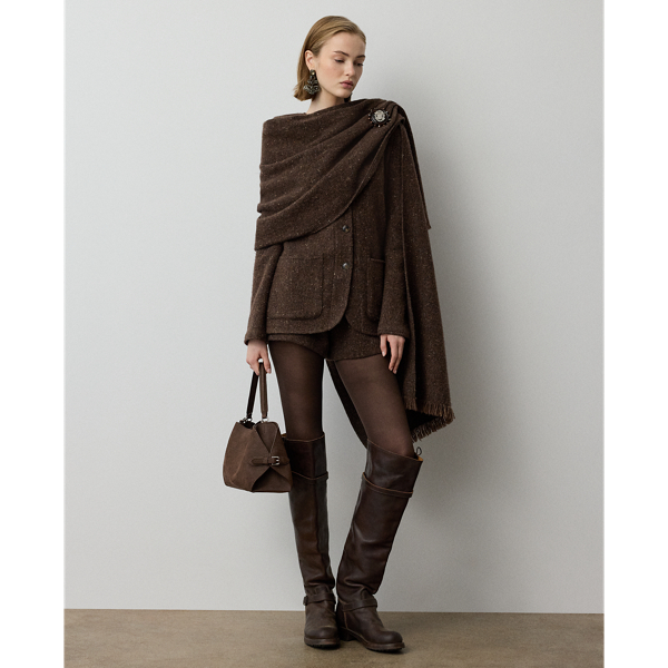 Brown Multi Alira Wool-Blend Donegal Tweed Jacket Ralph Lauren Collection 4