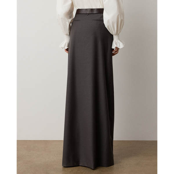 Taupe Grey Melange Elba Wool-Silk Pant Ralph Lauren Collection 5