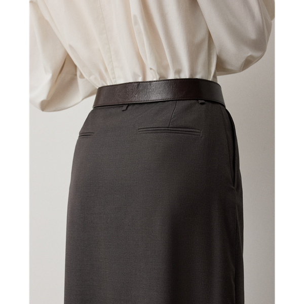 Taupe Grey Melange Elba Wool-Silk Pant Ralph Lauren Collection 6