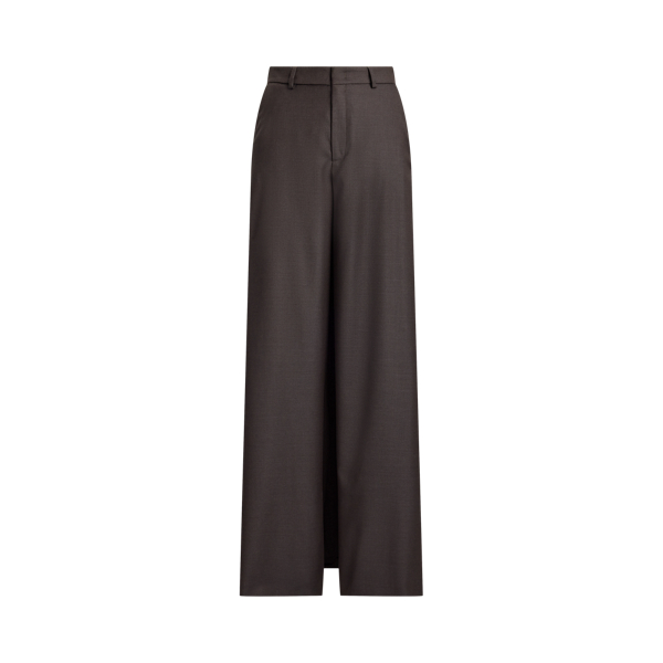 Taupe Grey Melange Elba Wool-Silk Pant Ralph Lauren Collection 2