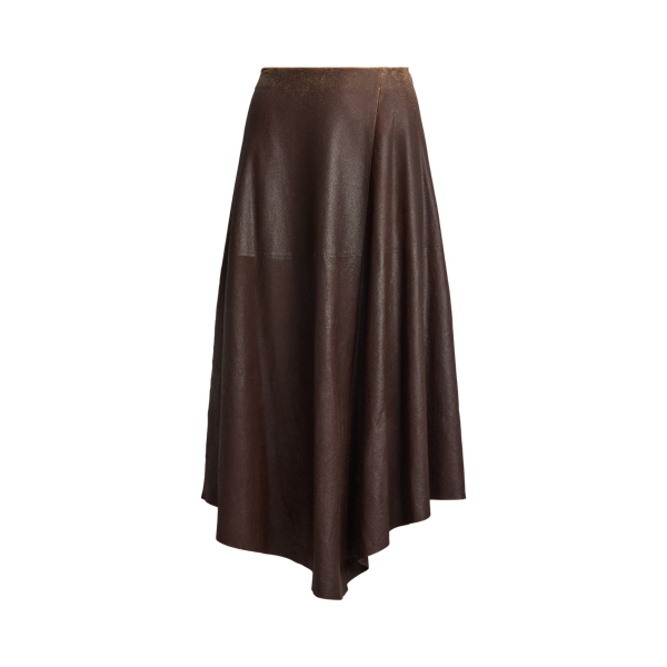 Cecilie Distressed Lambskin Skirt