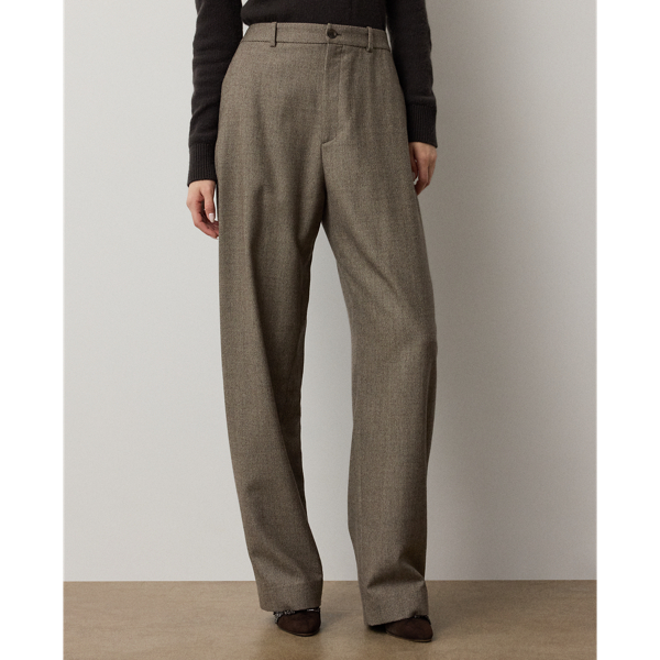 Taupe Multi Leandre Birdseye Tweed Pant Ralph Lauren Collection 4