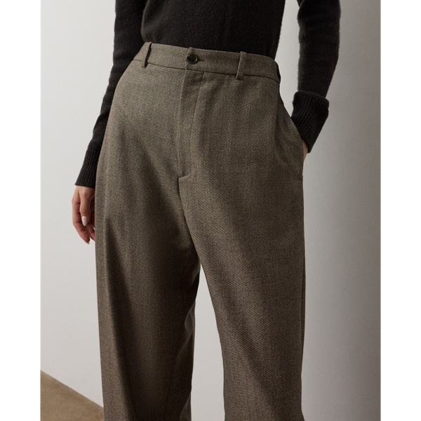 Taupe Multi Leandre Birdseye Tweed Pant Ralph Lauren Collection 6