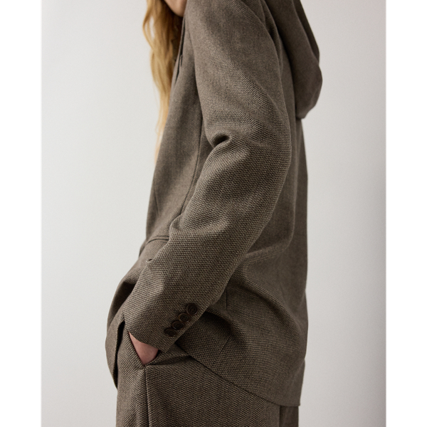 Taupe Multi Stassie Birdseye Tweed Jacket Ralph Lauren Collection 7