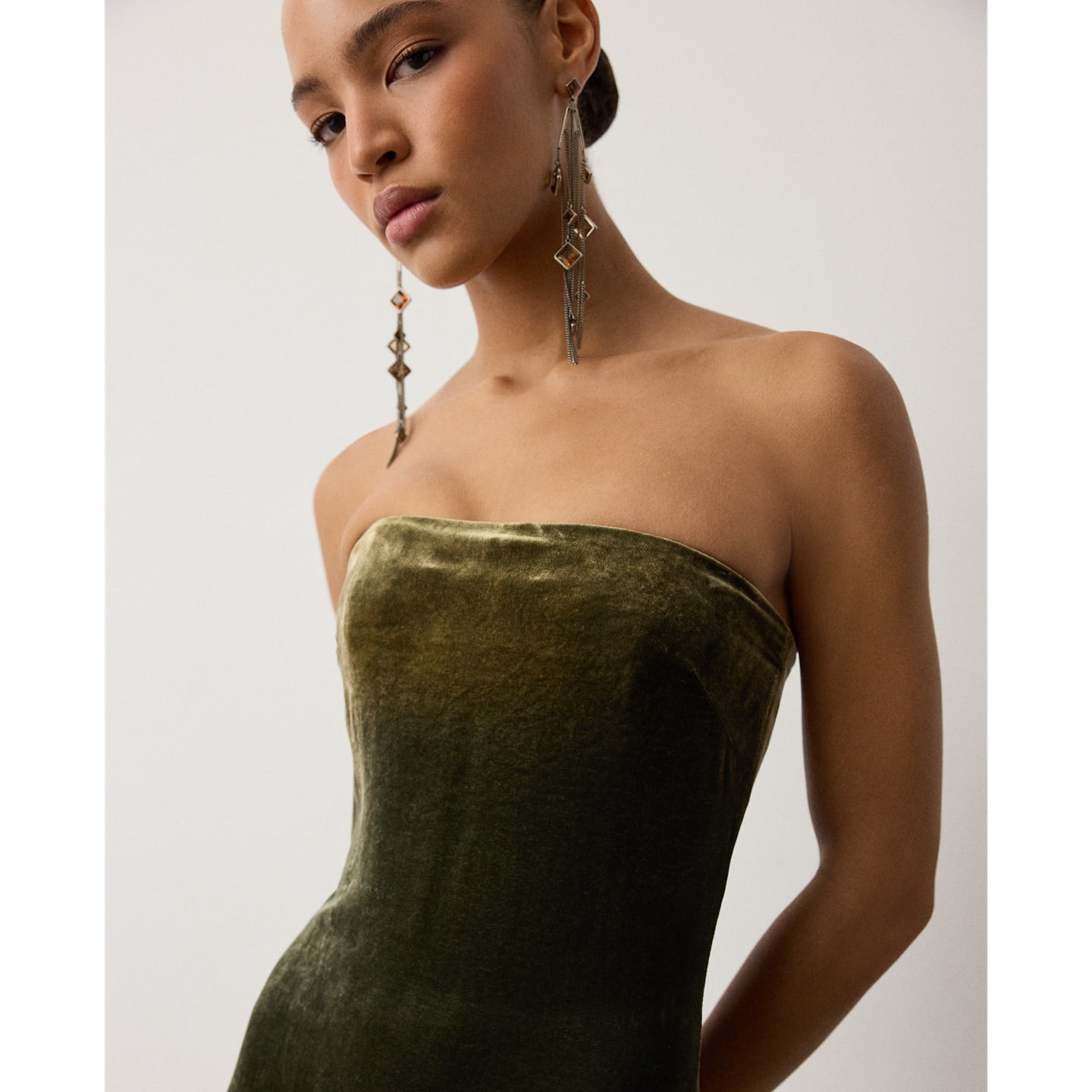 Женское платье Ralph Lauren Farley Velvet Evening, цвет: Зелёный — фото 3