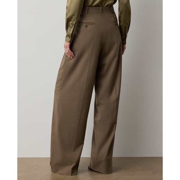 Taupe Melange Clarice Wool-Blend Pant Ralph Lauren Collection 5