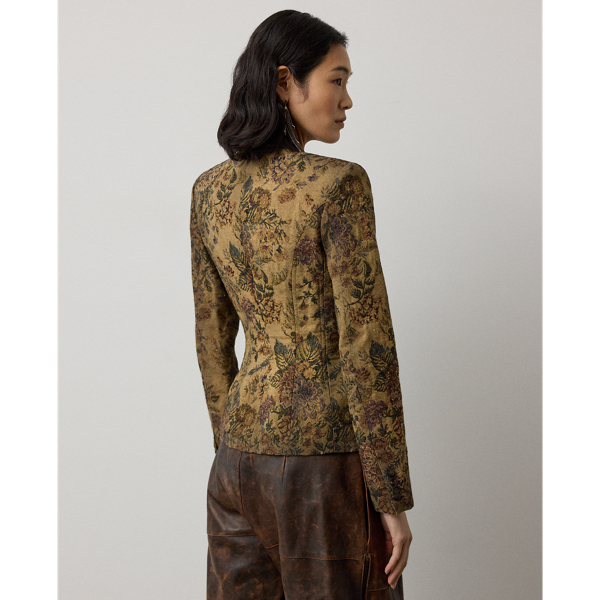 Warm Taupe Multi Maurice Floral Gobelin Jacket Ralph Lauren Collection 5