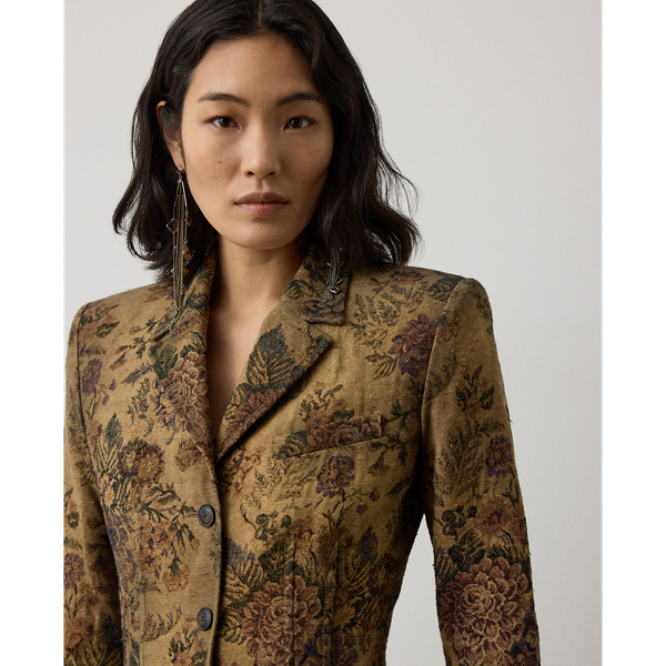 Warm Taupe Multi Maurice Floral Gobelin Jacket Ralph Lauren Collection 6