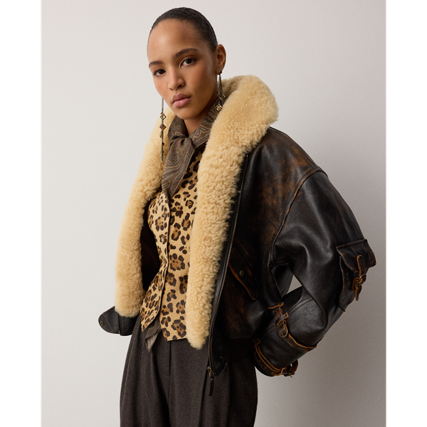 Lianne Shearling & Leather Flight Jacket