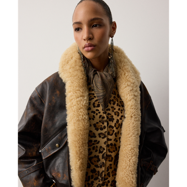 Lianne Shearling & Leather Flight Jacket