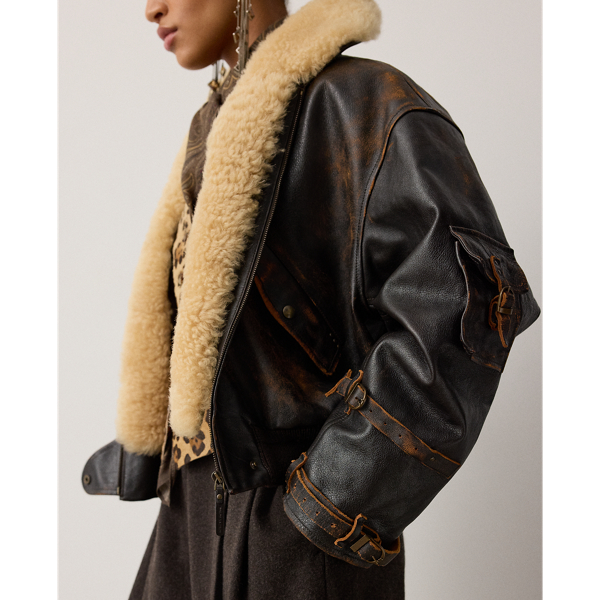 Lianne Shearling & Leather Flight Jacket
