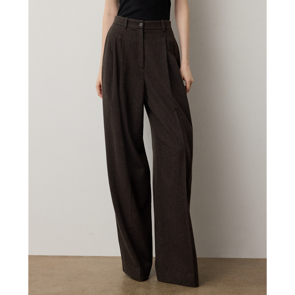 Taupe Grey Melange Clarice Wool Herringbone Pant Ralph Lauren Collection 4