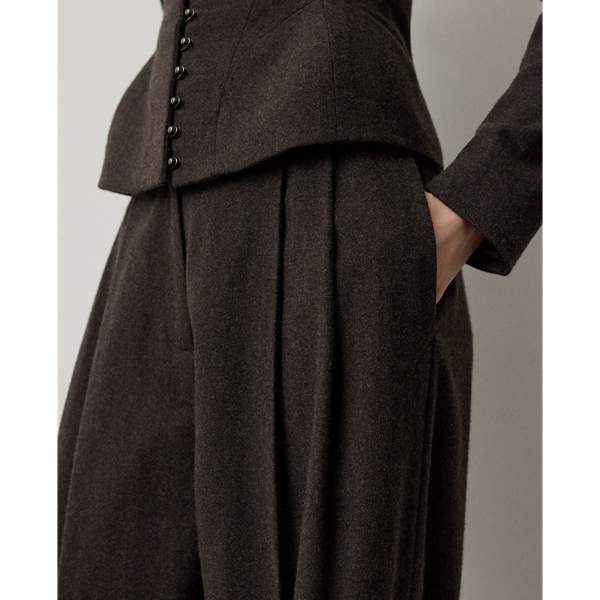 Taupe Grey Melange Clarice Wool Herringbone Pant Ralph Lauren Collection 6