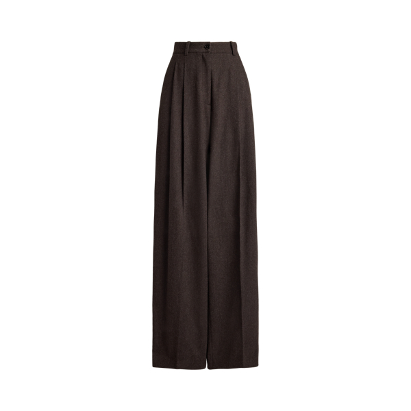 Taupe Grey Melange Clarice Wool Herringbone Pant Ralph Lauren Collection 2