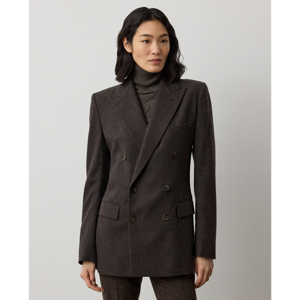 Taupe Grey Melange Rolland Wool Herringbone Jacket Ralph Lauren Collection 7