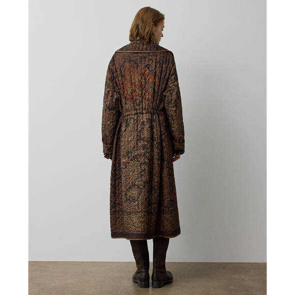 Luggage Brown Multi Chayce Paisley Quilted Coat Ralph Lauren Collection 5