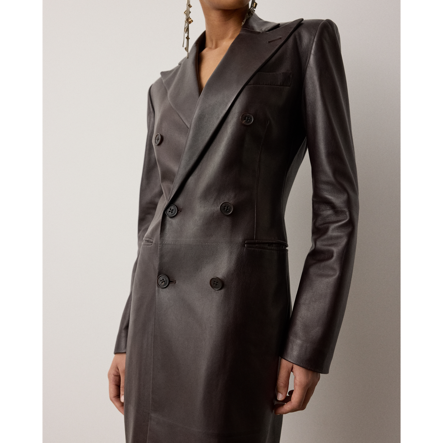 Женское платье Ralph Lauren Doritte Lambskin Day, цвет: Шоколадный — фото 3