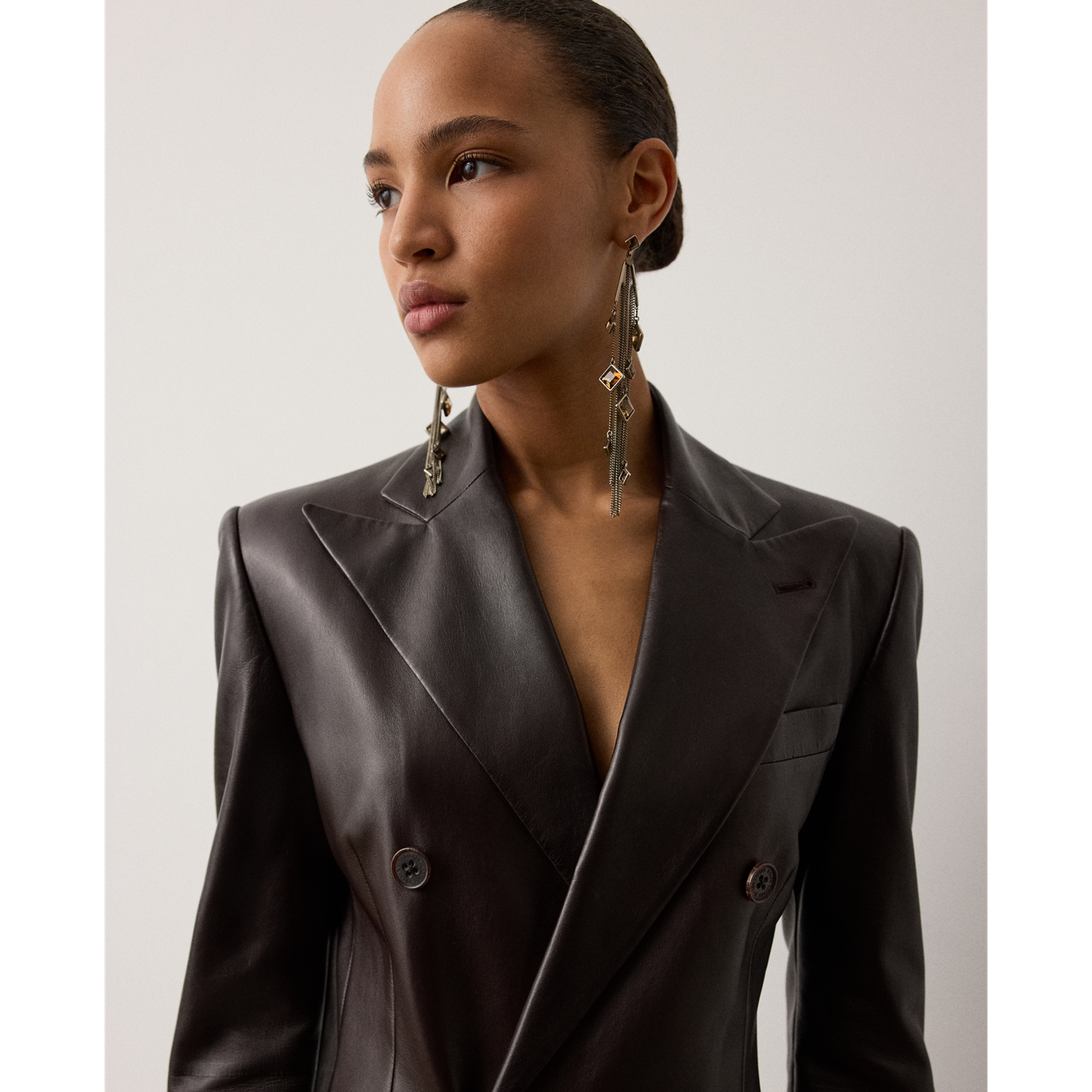 Женское платье Ralph Lauren Doritte Lambskin Day, цвет: Шоколадный — фото 4
