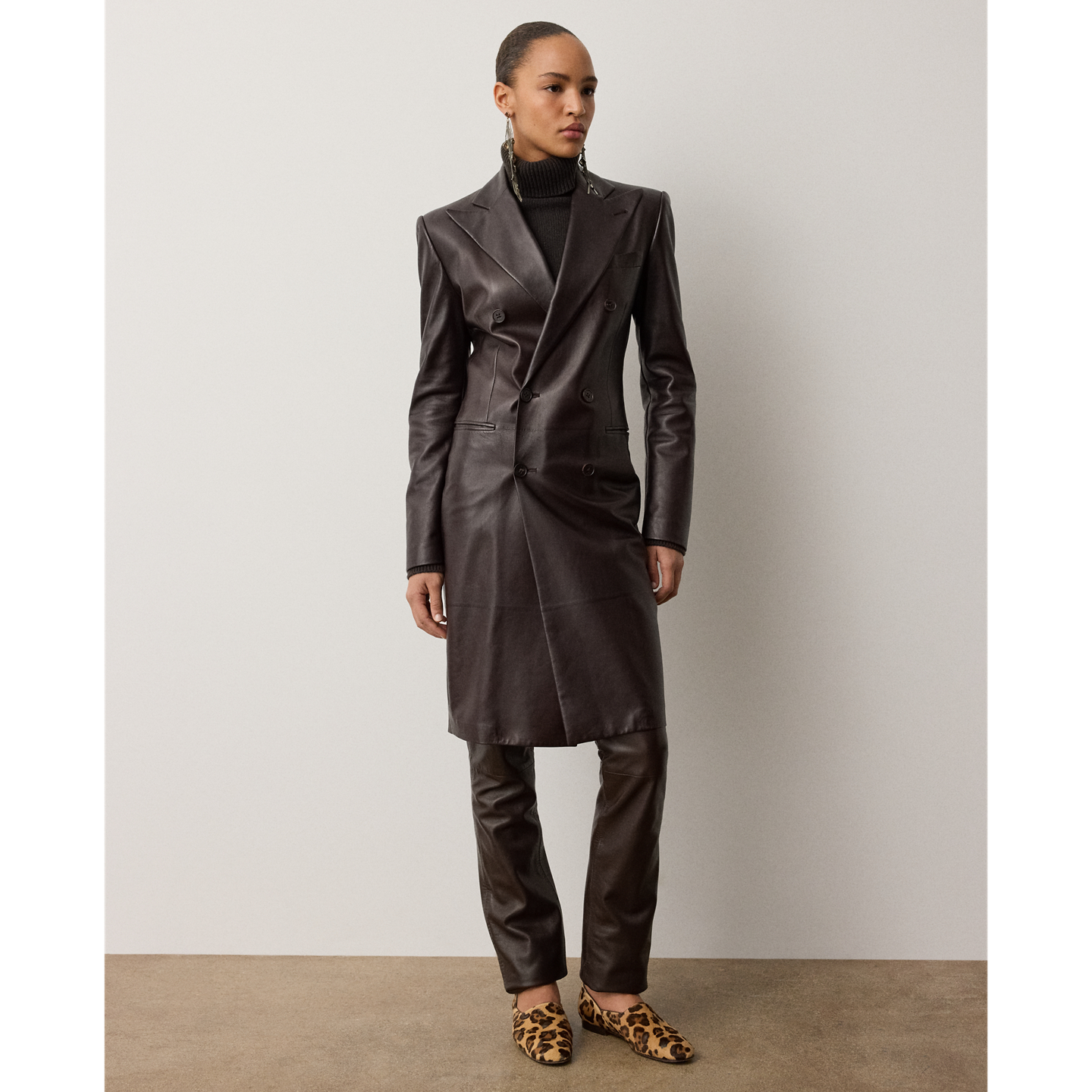 Женское платье Ralph Lauren Doritte Lambskin Day, цвет: Шоколадный — фото 5