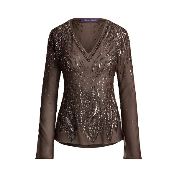 Sasha Embellished Silk Georgette Blouse