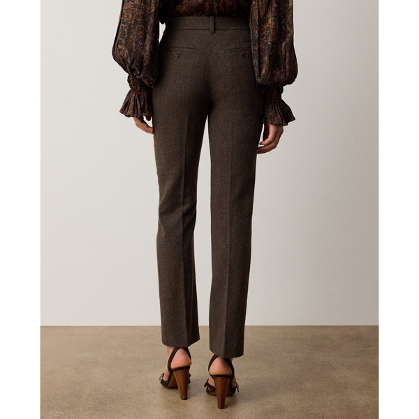 Taupe Grey Melange Andrey Wool Herringbone Pant Ralph Lauren Collection 5