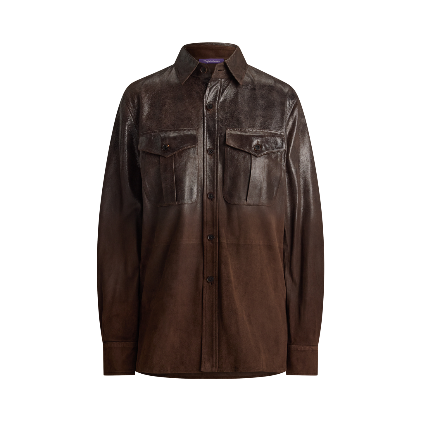 Женская рубашка Ralph Lauren Landry из замши ягнёнка, цвет: Светло-коричневый — фото 6