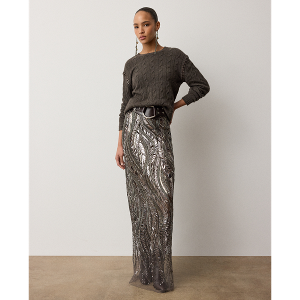 Maxigonna Camila in tulle decorato