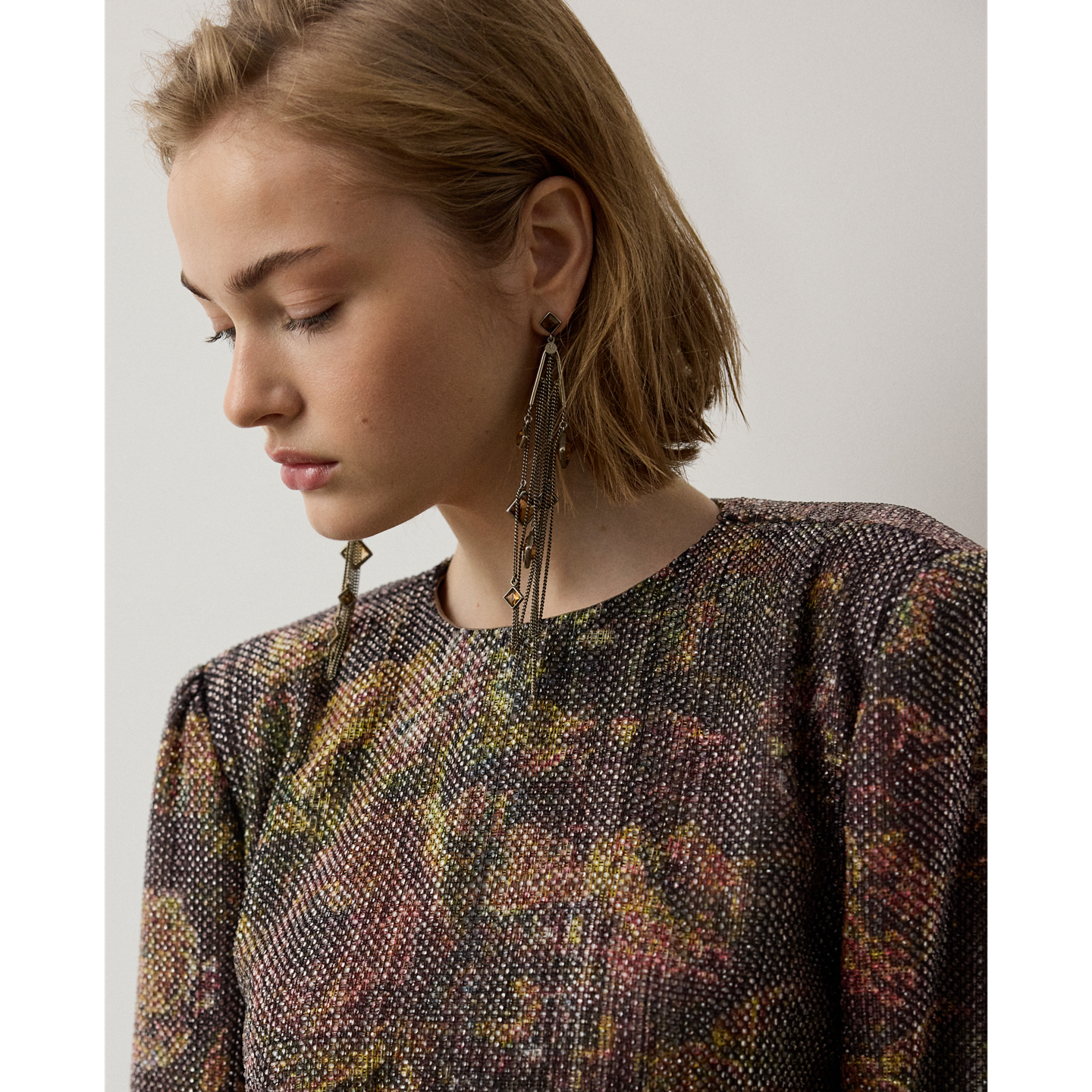 Женское платье Ralph Lauren Keney Embellished Floral Cocktail, цвет: Коричневый разноцветный — фото 3