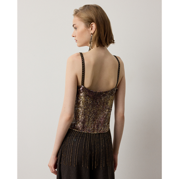 Sonara Fringe-Trim Embellished Top