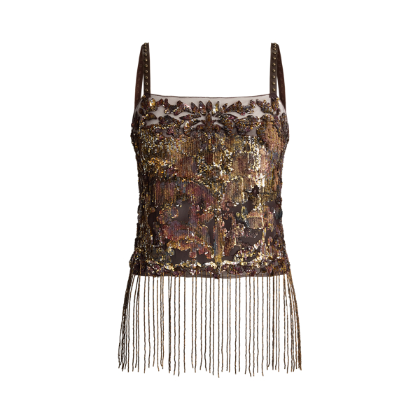 Sonara Fringe-Trim Embellished Top