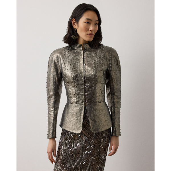 Sophia Crackle Goatskin Jacket