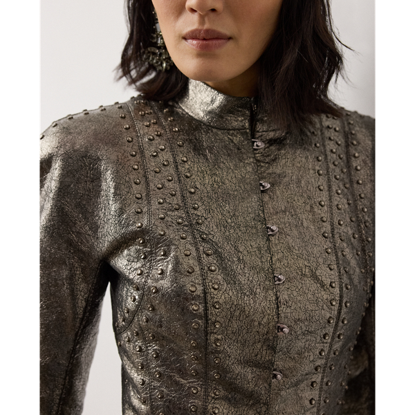 Sophia Crackle Goatskin Jacket