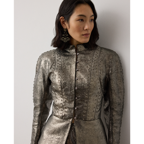 Sophia Crackle Goatskin Jacket
