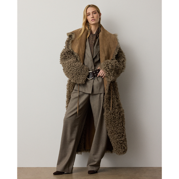 Justyn Reversible Wool Shearling Coat