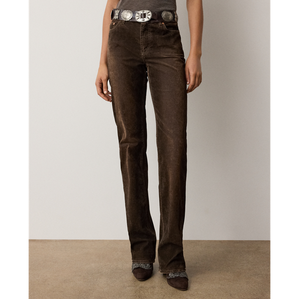 Taupe Sun Dyed Flock Walton Slim Bootcut Jean Ralph Lauren Collection 4